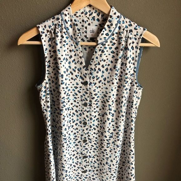 CAbi Camilla Shirtdress Animal Print Sleeveless - Picture 8 of 8